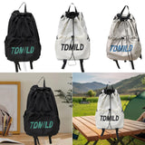 Maxbell Drawstring Backpack Large Capacity Fashion Gym Sack for Gym Outdoor Shopping Black