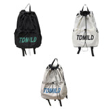 Maxbell Drawstring Backpack Large Capacity Fashion Gym Sack for Gym Outdoor Shopping Black