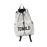 Maxbell Drawstring Backpack Large Capacity Fashion Gym Sack for Gym Outdoor Shopping White