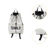 Maxbell Drawstring Backpack Large Capacity Fashion Gym Sack for Gym Outdoor Shopping White