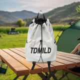 Maxbell Drawstring Backpack Large Capacity Fashion Gym Sack for Gym Outdoor Shopping White