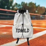 Maxbell Drawstring Backpack Large Capacity Fashion Gym Sack for Gym Outdoor Shopping White
