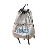 Maxbell Drawstring Backpack Large Capacity Fashion Gym Sack for Gym Outdoor Shopping Gray