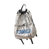 Maxbell Drawstring Backpack Large Capacity Fashion Gym Sack for Gym Outdoor Shopping Gray