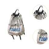 Maxbell Drawstring Backpack Large Capacity Fashion Gym Sack for Gym Outdoor Shopping Gray