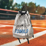 Maxbell Drawstring Backpack Large Capacity Fashion Gym Sack for Gym Outdoor Shopping Gray