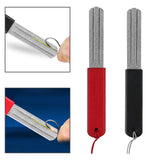 Maxbell Fishing Hook Sharpener File AntiSlip Handle Lightweight Accessories 10x1.4cm Red Handle