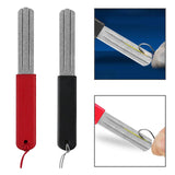 Maxbell Fishing Hook Sharpener File AntiSlip Handle Lightweight Accessories 10x1.4cm Red Handle