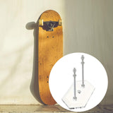 Maxbell Skateboard Wall Mount Space Saving Longboard Stand Premium Skateboard Hanger Clear