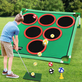 Maxbell Golf Game Play Set Portable Golf Chipping Cornhole Set for Party Indoor Yard