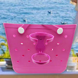 Maxbell Bag Cup Holder Handbag Accessories Foldable Water Bottle Holder Rose Red