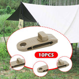 Maxbell 10x Tarp Clips Heavy Duty Boat Canopies Tarps Portable Fasteners Tent Clamps Light Brown