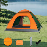 Maxbell Automatic Instant Tent Shelter Camping Tent for Backpacking Beach Trekking Top Window Orange and Green