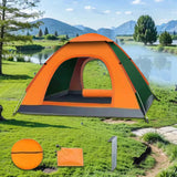 Maxbell Automatic Instant Tent Shelter Camping Tent for Backpacking Beach Trekking Top Window Orange and Green