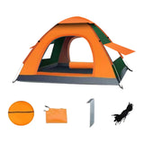Maxbell Automatic Instant Tent Shelter Camping Tent for Backpacking Beach Trekking Three Window Orange and Green