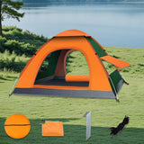 Maxbell Automatic Instant Tent Shelter Camping Tent for Backpacking Beach Trekking Three Window Orange and Green