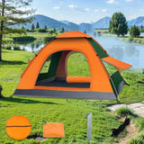 Maxbell Automatic Instant Tent Shelter Camping Tent for Backpacking Beach Trekking Three Window Orange and Green