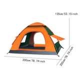 Maxbell Automatic Instant Tent Shelter Camping Tent for Backpacking Beach Trekking Three Window Orange and Green