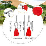 Maxbell Ratchet Pulley Tensioning Device with Carabiner Hooks Rope Tightener Ratchet Red Small