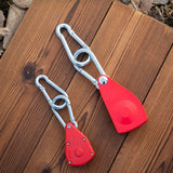 Maxbell Ratchet Pulley Tensioning Device with Carabiner Hooks Rope Tightener Ratchet Red Small