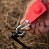 Maxbell Ratchet Pulley Tensioning Device with Carabiner Hooks Rope Tightener Ratchet Red Small