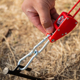 Maxbell Ratchet Pulley Tensioning Device with Carabiner Hooks Rope Tightener Ratchet Red Small