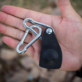 Maxbell Ratchet Pulley Tensioning Device with Carabiner Hooks Rope Tightener Ratchet Black Small