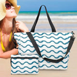Maxbell Beach Tote Bag Portable Large Capacity Sandproof Travel Tote for Family Trip Green