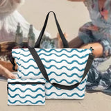 Maxbell Beach Tote Bag Portable Large Capacity Sandproof Travel Tote for Family Trip Green