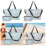 Maxbell Beach Tote Bag Portable Large Capacity Sandproof Travel Tote for Family Trip Green