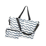 Maxbell Beach Tote Bag Portable Large Capacity Sandproof Travel Tote for Family Trip Blue