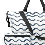 Maxbell Beach Tote Bag Portable Large Capacity Sandproof Travel Tote for Family Trip Blue