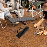 Maxbell Folding Camping Picnic Table Compact for Tailgating Outdoor Cooking Backyard silvery