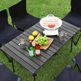Maxbell Folding Camping Picnic Table Compact for Tailgating Outdoor Cooking Backyard silvery