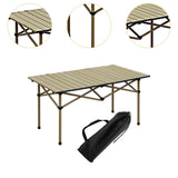 Maxbell Folding Camping Picnic Table Compact for Tailgating Outdoor Cooking Backyard beige