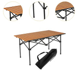 Maxbell Folding Camping Picnic Table Compact for Tailgating Outdoor Cooking Backyard brown
