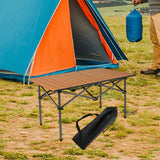 Maxbell Folding Camping Picnic Table Compact for Tailgating Outdoor Cooking Backyard brown