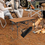 Maxbell Folding Camping Picnic Table Compact for Tailgating Outdoor Cooking Backyard brown
