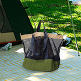 Maxbell Mesh Beach Bag Casual for Women Shoulder Bag for Vacation Essentials Outdoor Green