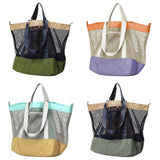 Maxbell Mesh Beach Bag Casual for Women Shoulder Bag for Vacation Essentials Outdoor Green