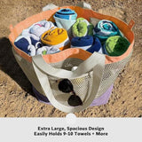 Maxbell Mesh Beach Bag Casual for Women Shoulder Bag for Vacation Essentials Outdoor Purple