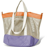 Maxbell Mesh Beach Bag Casual for Women Shoulder Bag for Vacation Essentials Outdoor Purple
