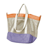 Maxbell Mesh Beach Bag Casual for Women Shoulder Bag for Vacation Essentials Outdoor Purple