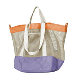 Maxbell Mesh Beach Bag Casual for Women Shoulder Bag for Vacation Essentials Outdoor Purple