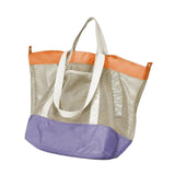 Maxbell Mesh Beach Bag Casual for Women Shoulder Bag for Vacation Essentials Outdoor Purple