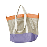 Maxbell Mesh Beach Bag Casual for Women Shoulder Bag for Vacation Essentials Outdoor Purple