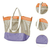 Maxbell Mesh Beach Bag Casual for Women Shoulder Bag for Vacation Essentials Outdoor Purple