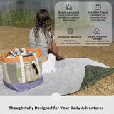 Maxbell Mesh Beach Bag Casual for Women Shoulder Bag for Vacation Essentials Outdoor Purple