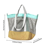 Maxbell Mesh Beach Bag Casual for Women Shoulder Bag for Vacation Essentials Outdoor Yellow