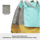 Maxbell Mesh Beach Bag Casual for Women Shoulder Bag for Vacation Essentials Outdoor Yellow